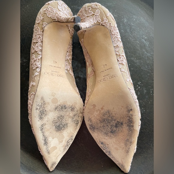 🌸HP🌸Jimmy Choo Love Ballet Blush Lace Pumps - Picture 10 of 13